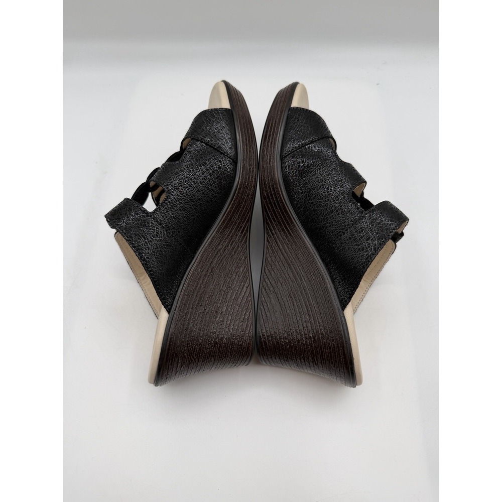 SAS Ginger Wedge Sandal,Women's 7.5 M,Black Leather Adjustable Straps,NEW/DEFCTS - Picture 6 of 16